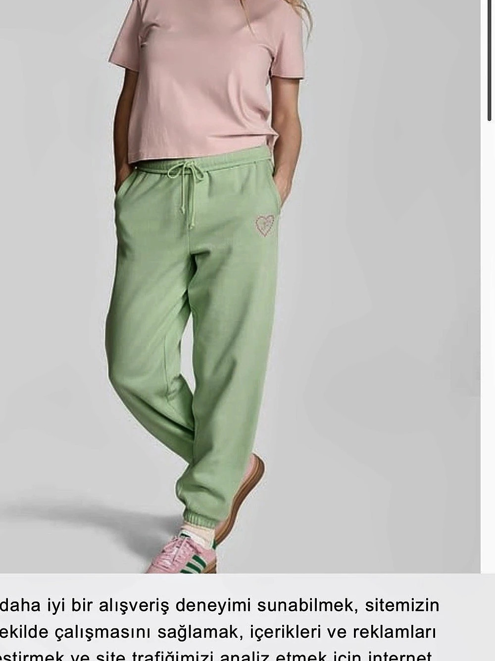 Pink Victoria’s Secret Women's Green Jogger Pants